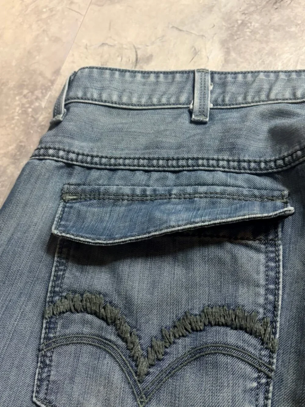 Levi's SilverTab Slim Straight Jeans 38x32 Blue Flap Pocket Y2K